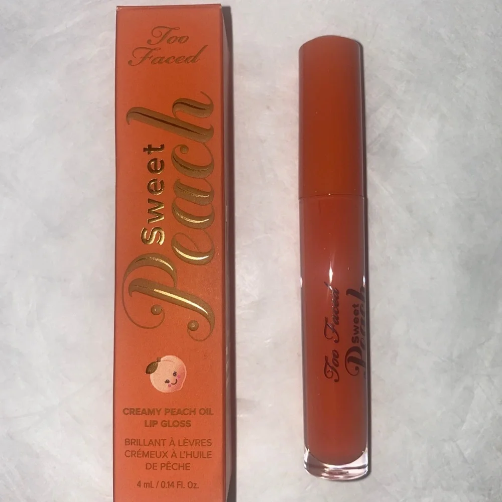 TOO FACED Sweet Peach Creamy Oil Lip Gloss 0.14oz NIB Poppin’ Peach $25 NIB